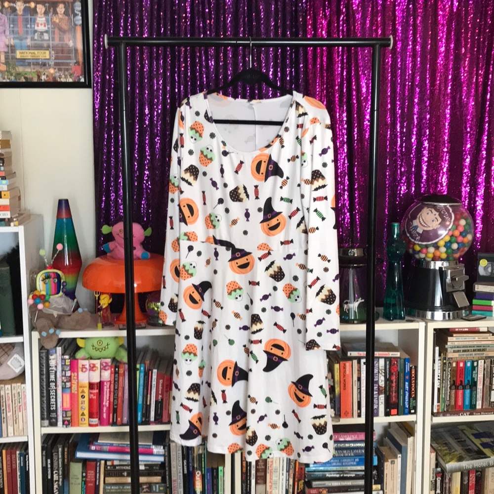 Halloween print skater dress